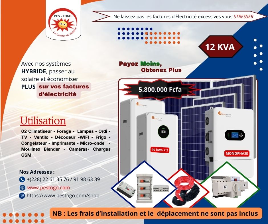 Kit solaire hybride 12 kVA